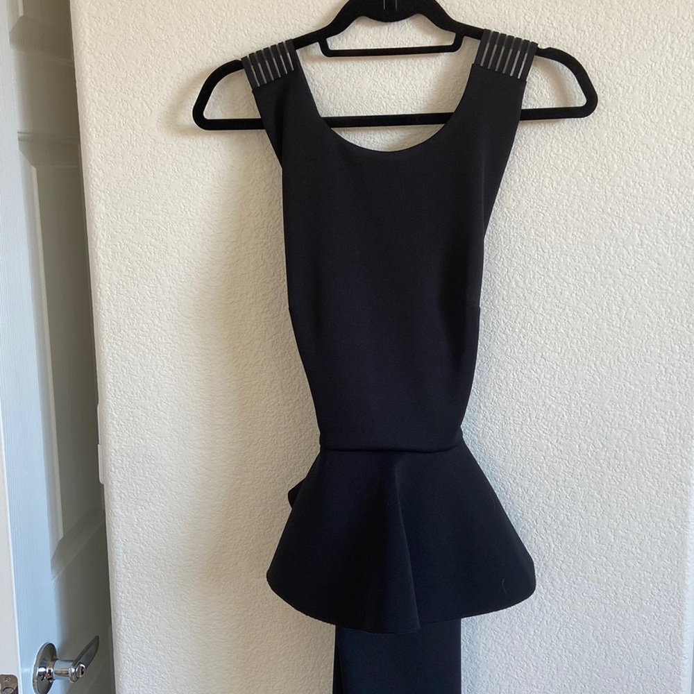 Black peplum gown